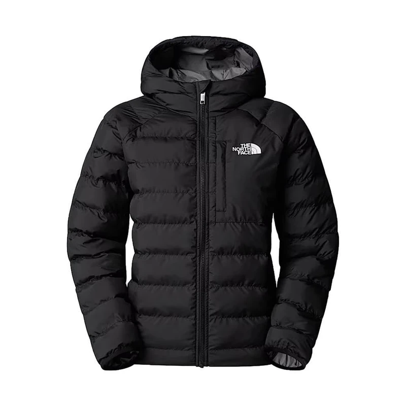 The North Face Girls Reversible Perrito Hooded Jacket, Tnf Black/Smoked Pearl, 176
