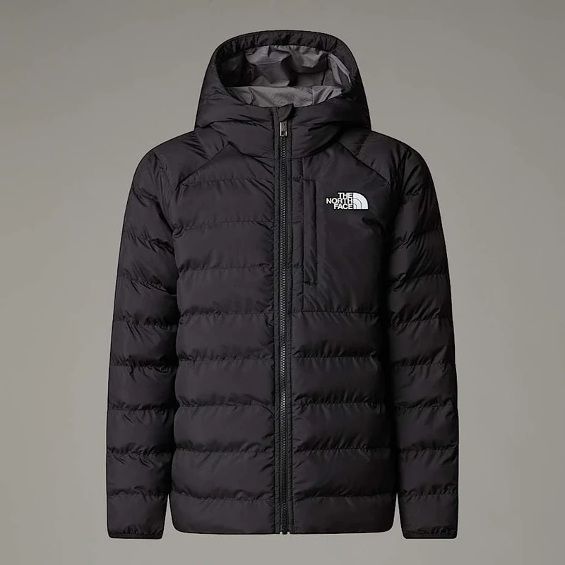 The North Face Girls Reversible Perrito Hooded Jacket, Tnf Black/Smoked Pearl, 14/16 Years