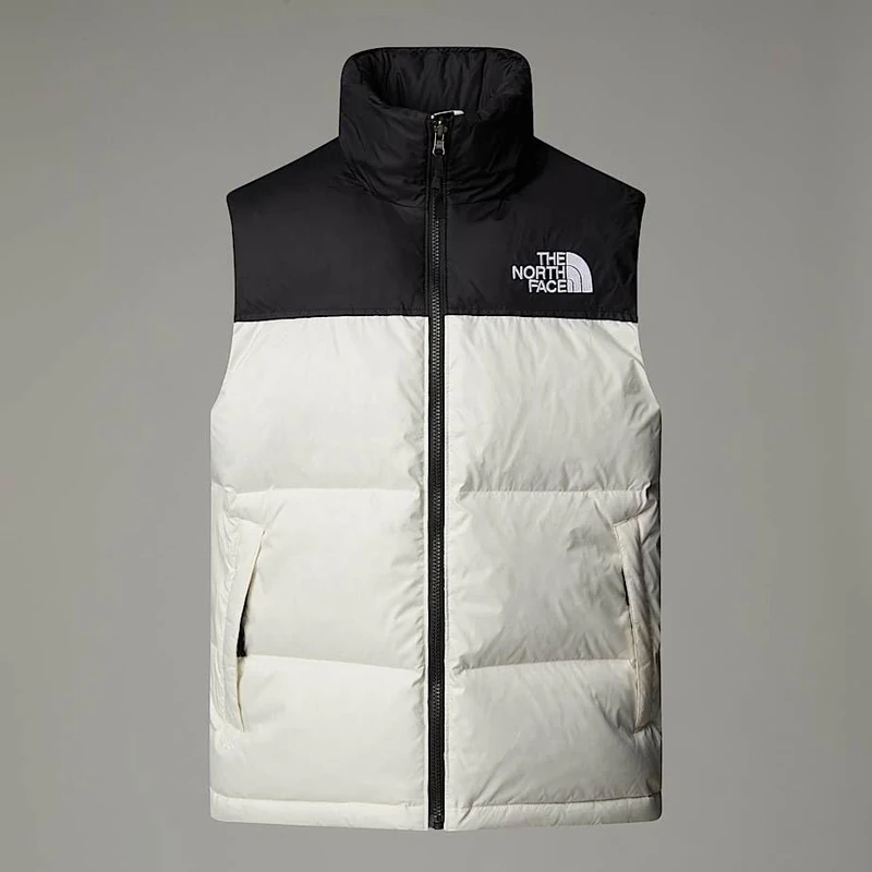 The North Face Men's 1996 Retro Nuptse Vest, White Dune/Tnf Black, XS