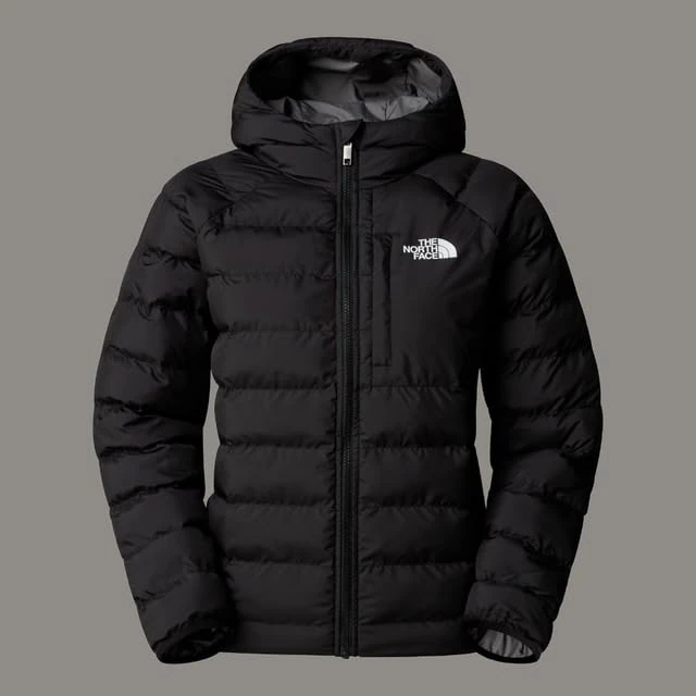 The North Face Boys Reversible Perrito Hooded Jacket, Tnf Black/Smoked Pearl, 12 Years