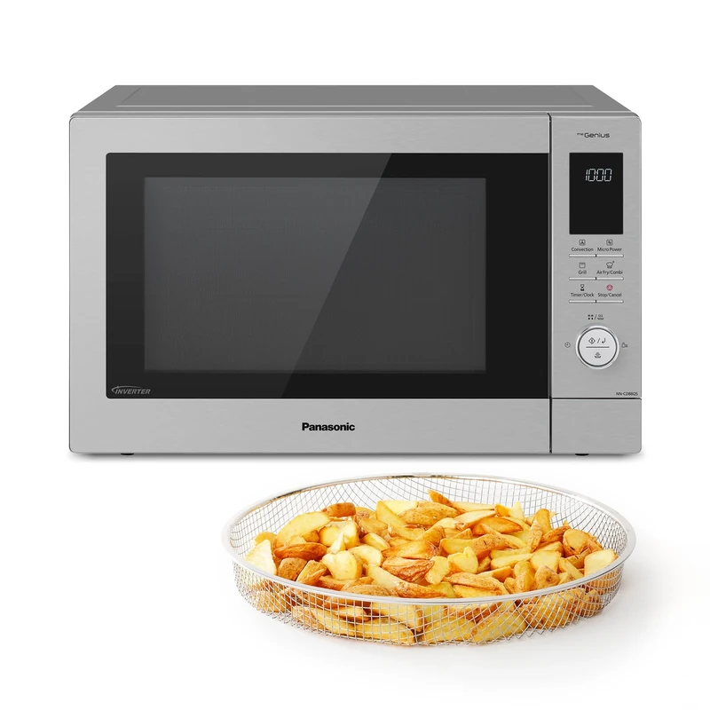 Panasonic NN-CD88QSBPQ 4-in-1 Combination Microwave Oven with Air Fryer, Grill & Convection – 34L, 1000W Inverter Technology, Genius Sensor Cooking, Stainless Steel