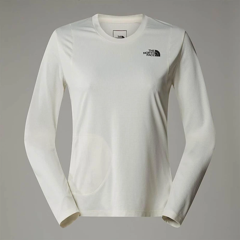 The North Face Women's Packable Ls T-Shirt, White Dune, XS
