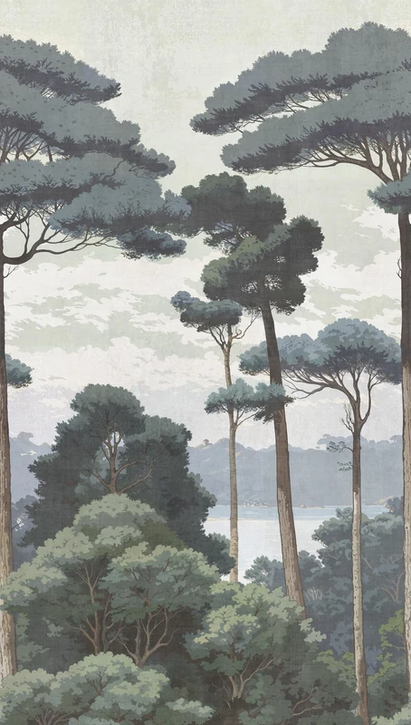 Livingwalls Hot Spots Photo Wallpaper Forest 1,59 m x 2,80 m - Brown, Cream, Green - Nature Wallpaper - 790156