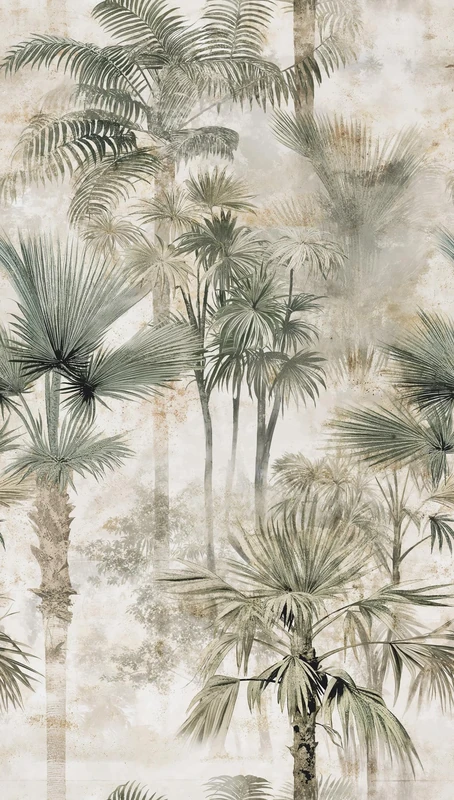 Livingwalls Hot Spots Photo Wallpaper Palm Trees 1,59 m x 2,80 m - Beige, Cream, Green - Floral Wallpaper - 790157