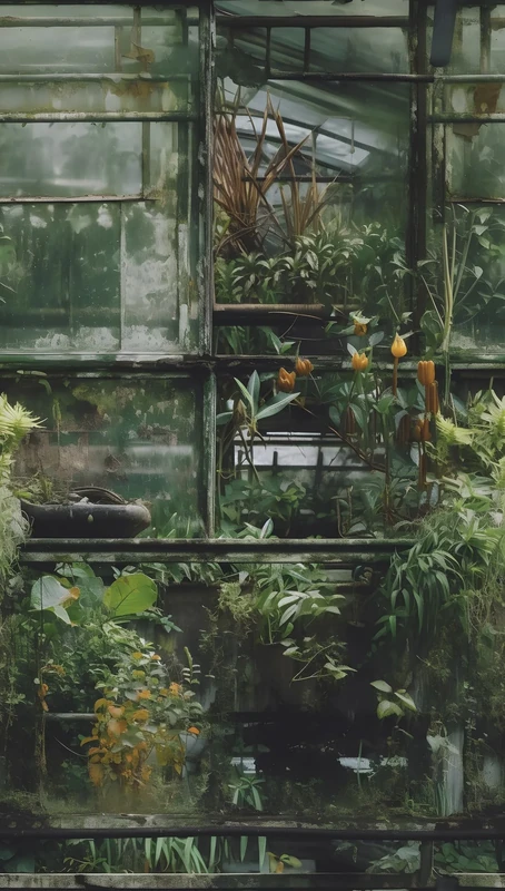 Livingwalls Hot Spots Photo Wallpaper Floral 1,59 m x 2,80 m - Brown, Green, Orange - Nature & Flowers Wallpaper - 790166