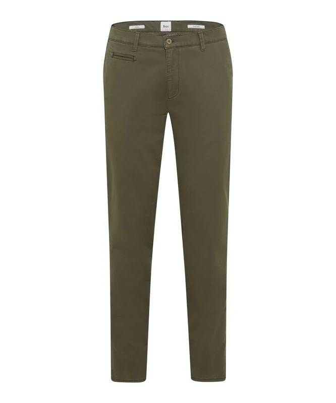 BRAX Men's Hi-Flex New Structure Chino Trousers, 33 Olive, 36 W/30 L