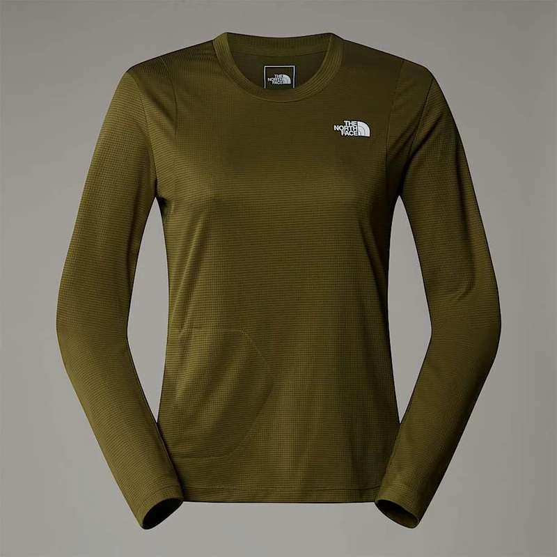 The North Face Women's Packable Ls T-Shirt, Forest Olive, M