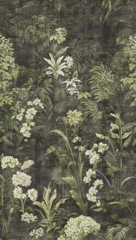 Livingwalls Hot Spots Photo Wallpaper Nature 1,59 m x 2,80 m - Cream, Grey, Green - Floral Wallpaper - 790155