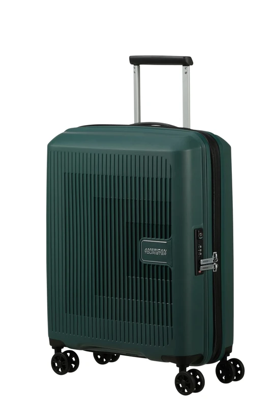 American Tourister Aerostep - Spinner S, Expandable Carry-On Luggage, 55 cm, 36/40 L, Green (Dark Forest)