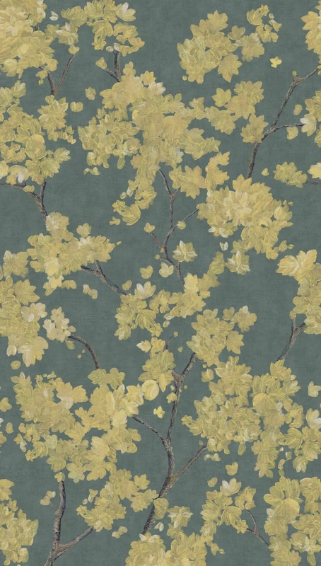 Livingwalls Hot Spots Photo Wallpaper Flowers 1,59 m x 2,80 m - Brown, Yellow, Green - Floral Wallpaper - 790152