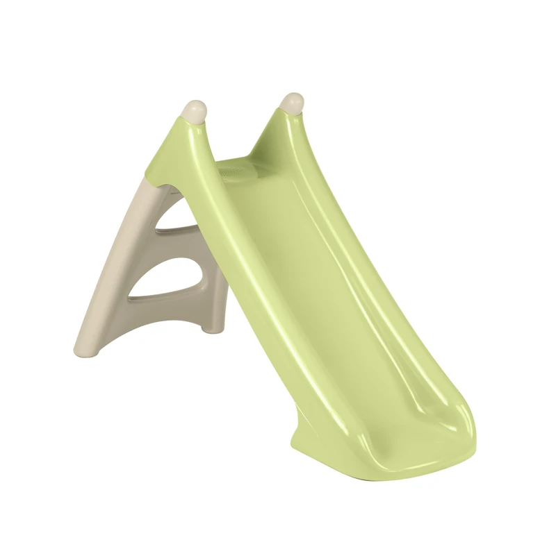 Smoby Life Children's Slide XS Beige and Green – Sliding Surface 90 cm – Non-Slip Steps – Waterfall Water Intake – Compact and Easy to Store – Suitable from 2 Years (7600820629) - Image 1