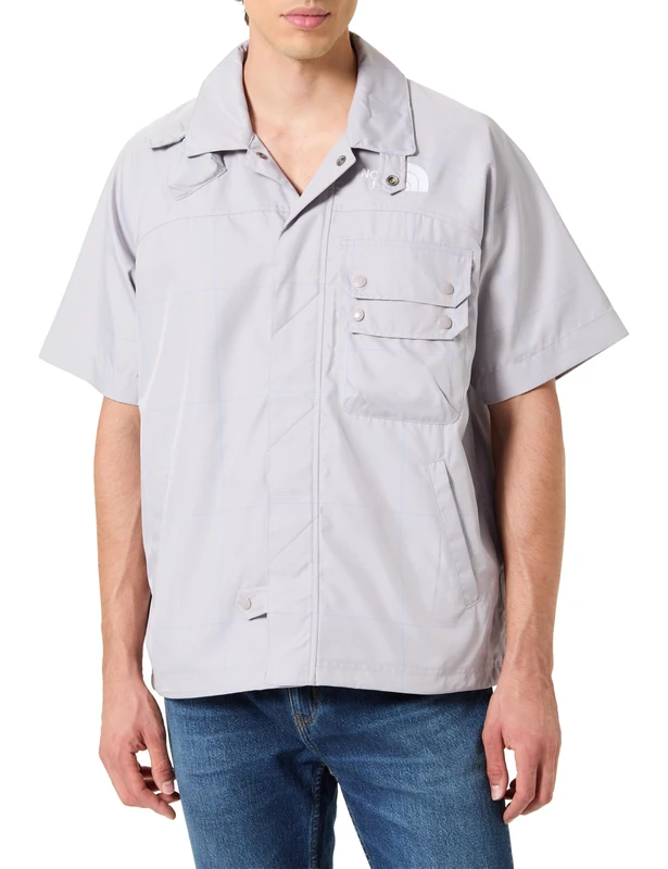 The North Face Men's Energy Saving Plaid Ls Shirt Moonstone Grey M