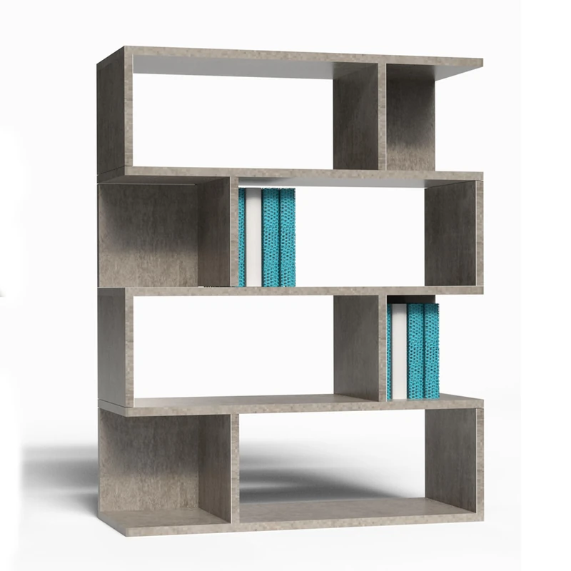 Mama Store Modular Versatile Minimal 4 Shelves - Light Concrete 70 x 115 x 20 cm - Image 1