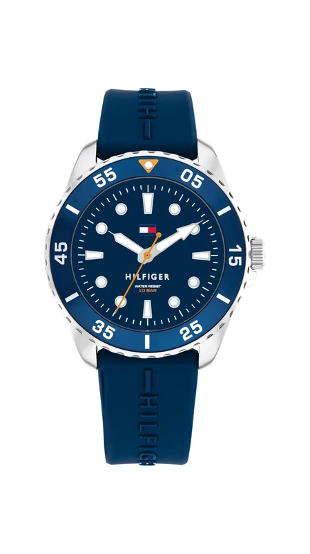 Tommy Hilfiger Three Hand Quartz Movement Watch for Youth with Blue Silicone Bracelet - 1720047