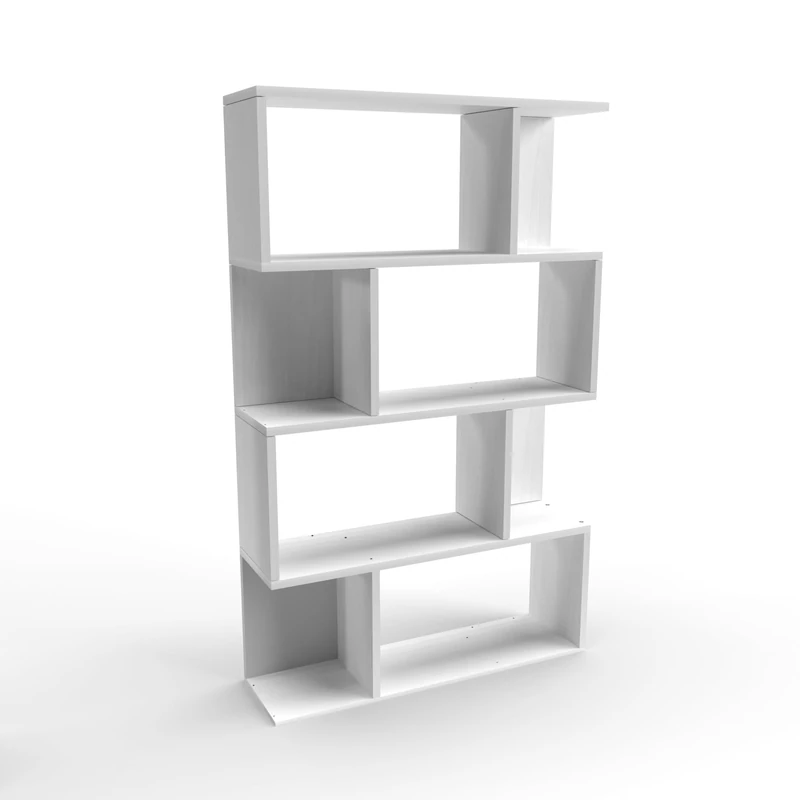 Mama Store Modular Versatile Minimal 4 Shelves Bookcase - Arctic White 70 x 115 x 20 cm - Image 1