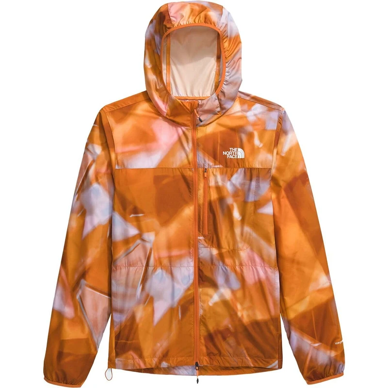 The North Face Men's Higher Run Wind Jacket, Digital Orange Prisms P, S