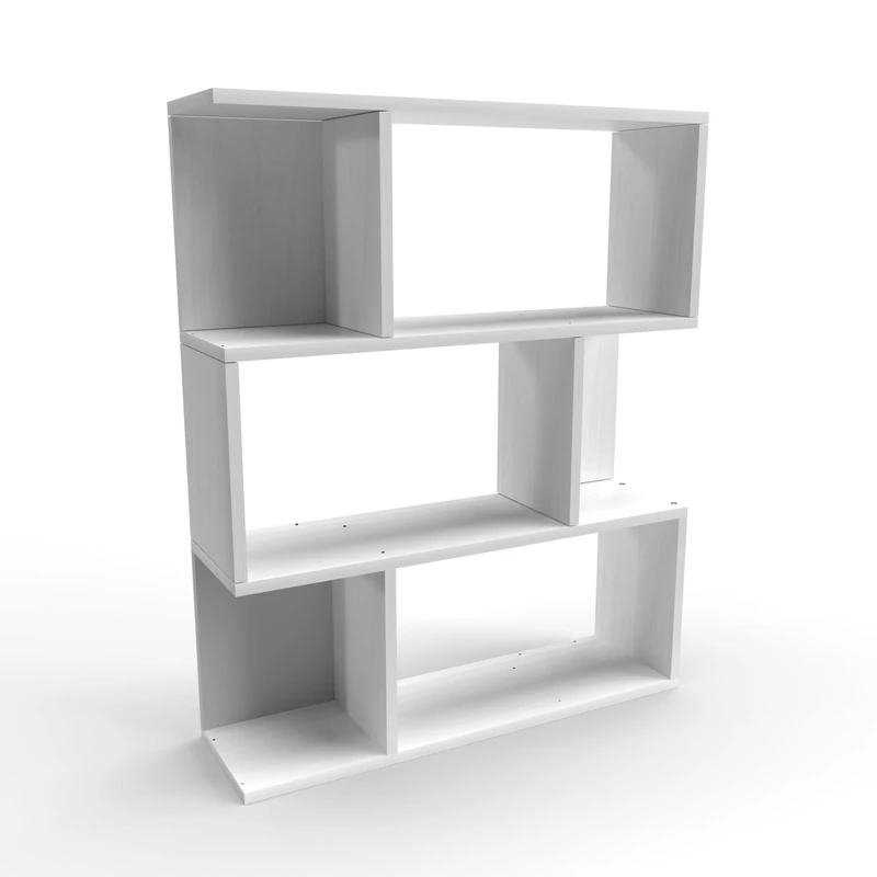 Mama Store Modular Versatile Minimal 3 Shelves Bookcase - Arctic White 70 x 87 x 20 cm - Image 1