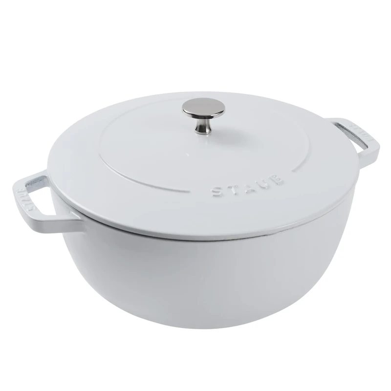 Staub Cast Iron Essential French Oven, Dutch Oven, 5-quart, serves 5-6, Made in France - White