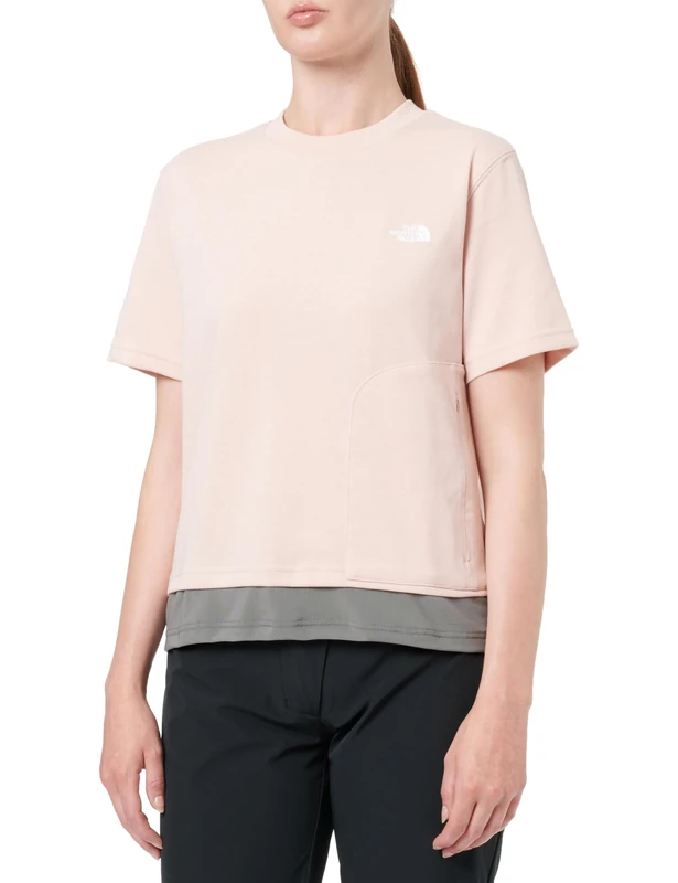 The North Face Women's Fabric Mix SS T-Shirt Pink Moss L