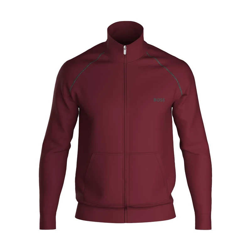 BOSS Mens Mix And Match Full Zip Fleece Top Long Sleeve Dark Red 602 M