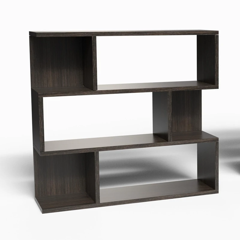 Mama Store Modular Versatile Minimal 3 Shelves Bookcase – Coffee Elm 70 x 87 x 20 cm - Image 1