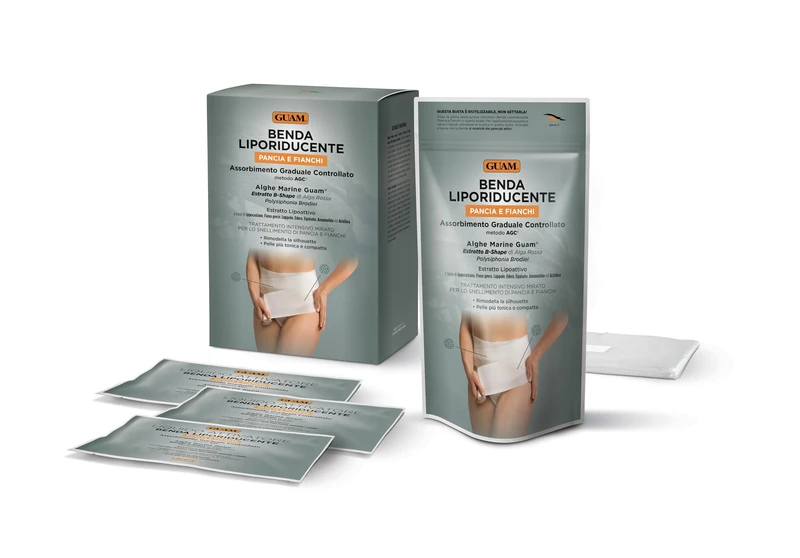 Guam Belly and Hips Liporiducent Bandage Pack of 3 Treatments