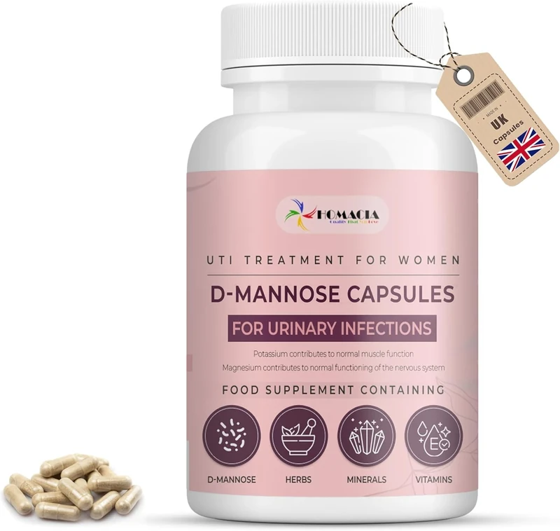 D-Mannose Capsules | Bladder Control & Urinary Tract Infection Treatment | | UTI Treatment for Women | High Strength 1500 mg | 120 Caps