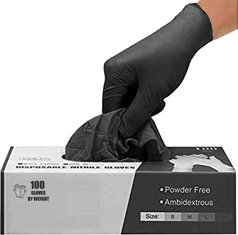 PRAIMA Black Nitrile Disposable Gloves - Medium (1000 Pack)