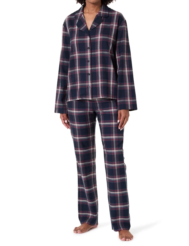 BOSS Women's Holiday_Long Set 10275067 01 Pajama, dunkelgr&uumln, Small