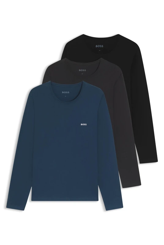BOSS Men's LSShirtRN 3P Classic 10243514 Underw_Longsleeve, Open Miscellaneous, L