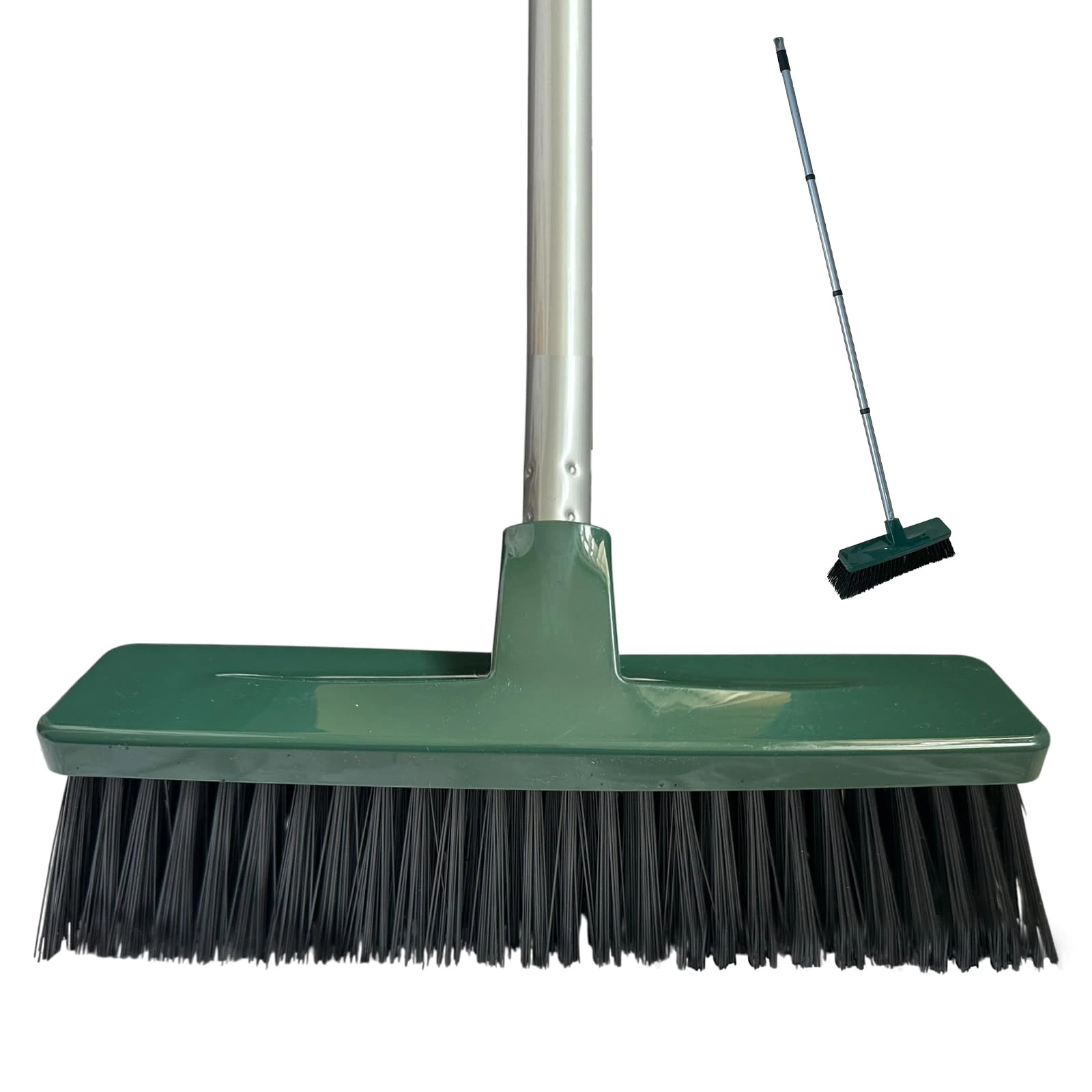 EDS 12'' Yard Broom Outdoor Heavy Duty Garden Brush with 120cm Long Stainless Steel Handle Hard Bristle Yard Brush for Cleaning Gardens Yards Decking Pathways Driveways (PACK OF 1)