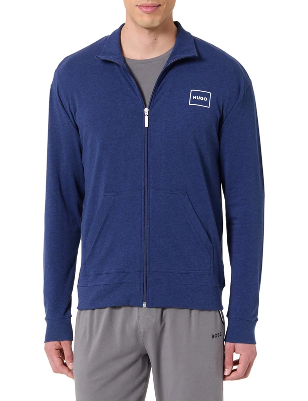 HUGO Men's Laze Zip Jacket 10261152 01 Loungewear, Dark Blue, L - Image 1
