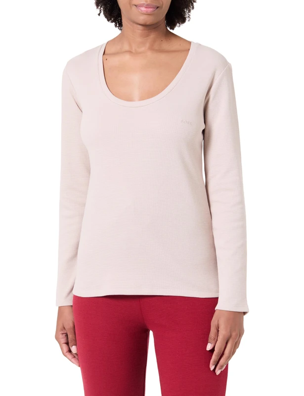 BOSS Waffle_LS Shirt CN 10269584 01, Light Beige 270, XS