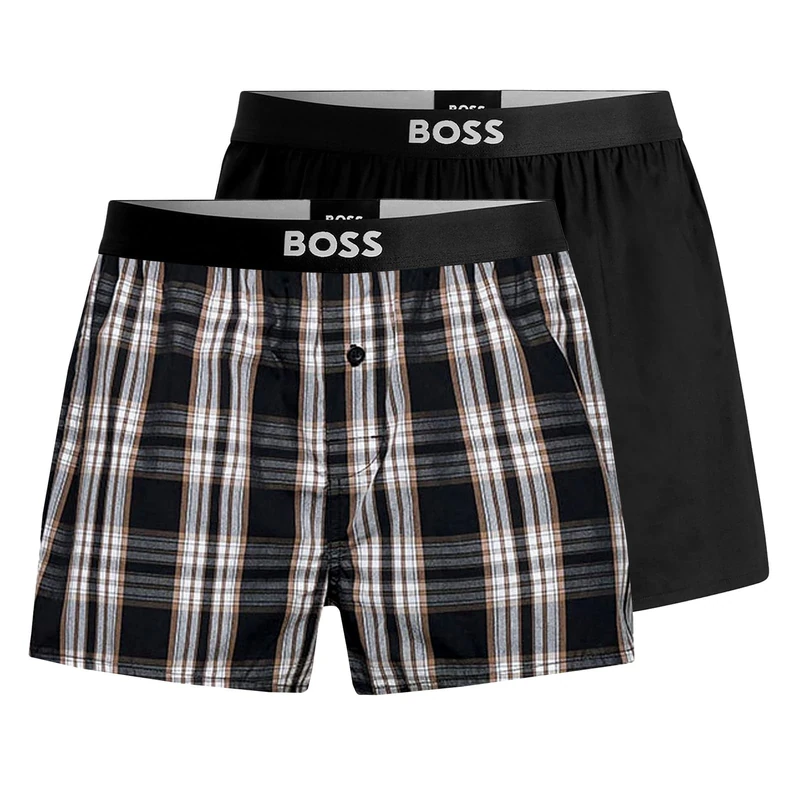 BOSS Men's 2p Boxer Shorts Ew 10269540 01 Pyjama, Black, S