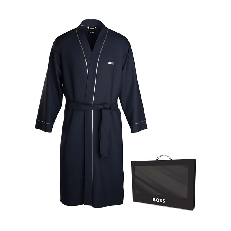BOSS Men's Dressing_Gown, dark blue, L