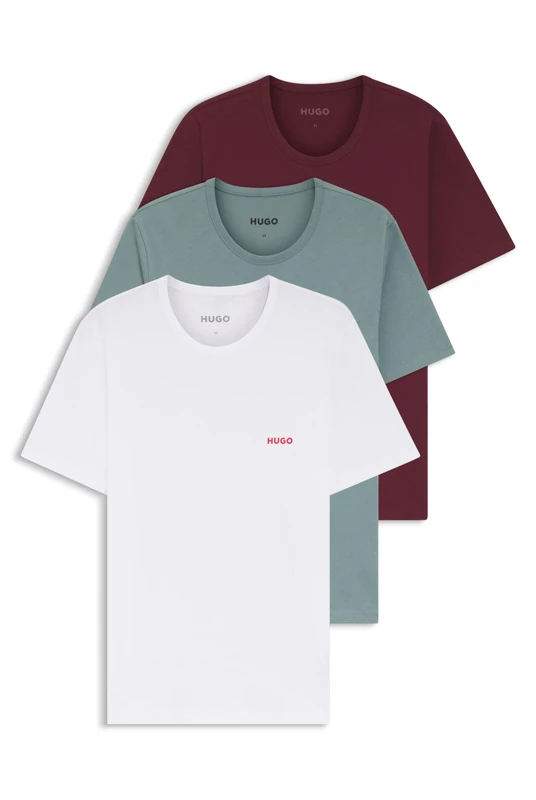 HUGO Mens T-Shirt RN Triplet P Three-Pack Cotton T-Shirts