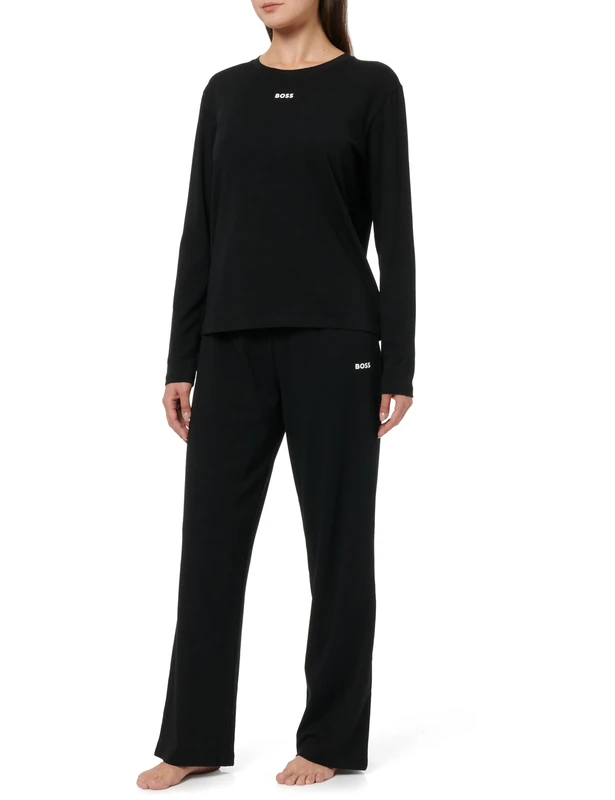 BOSS Women's Ci_Long Set Cn 10257812 01 Pajama, Black, L