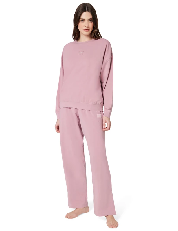 HUGO Women's Nite_Long Set 10272272 01 Pajama, Open Pink, S