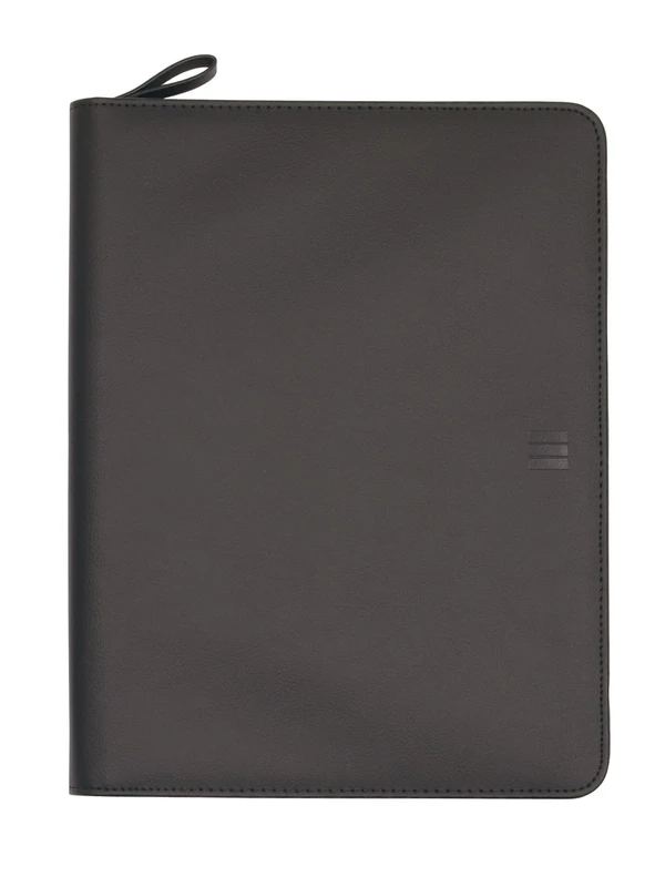 Finocam - A4 Nopal Document Holder - Black | Zippered Portfolio - Inner Tablet Pocket | Notepad Folder | BIOMATERIAL Document Holder - Cactus Base