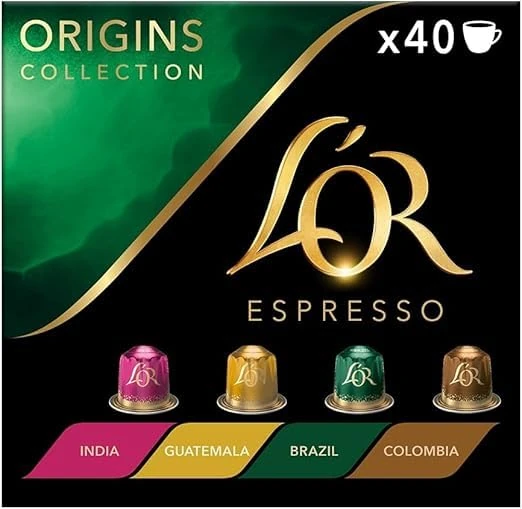 L'OR Origins Espresso Coffee Pods Variety Bundle x40 Nespresso®* Compatible
