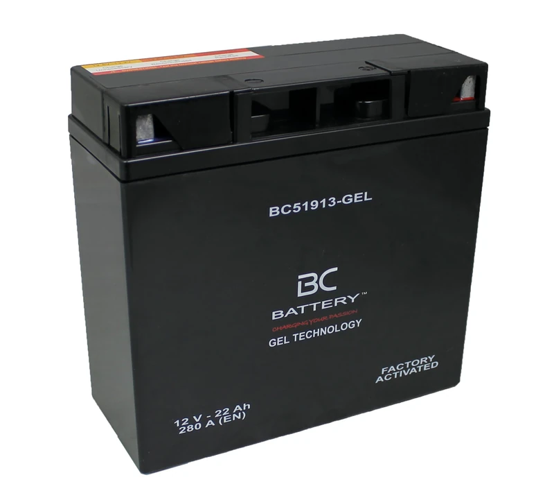 BC BATTERY Motorcycle Starter Battery with GEL 12V 22Ah BC51913-GEL Motorcycle&Scooter, Maintenance Free, Sealed, Pre-Charged, Similar to 51913