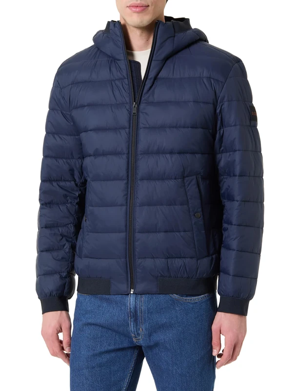 BOSS Men's Odenis Outerwear Jacket, Dark Blue, 38