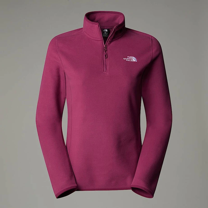 The North Face Women's 100 Glacier 1/4 Zip Sweatshirt, Cyber Berry, M