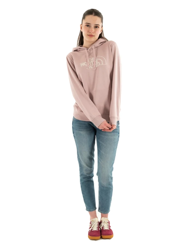 The North Face Women's Drew Peak Light Hooded Sweatshirt, Metal Pink/White Dune, S