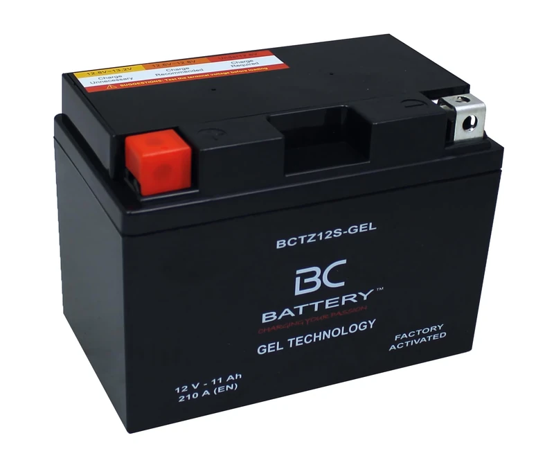 BC BATTERY Motorcycle Starter Battery with GEL 12V 11Ah BCTZ12S-GEL Motorcycle&Scooter, Maintenance Free, Sealed, Pre-Charged, Similar to YTZ12S