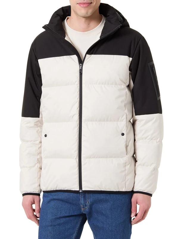 BOSS Men's Ow_Block-x Jt Hd Outerwear Jacket, Open White, M