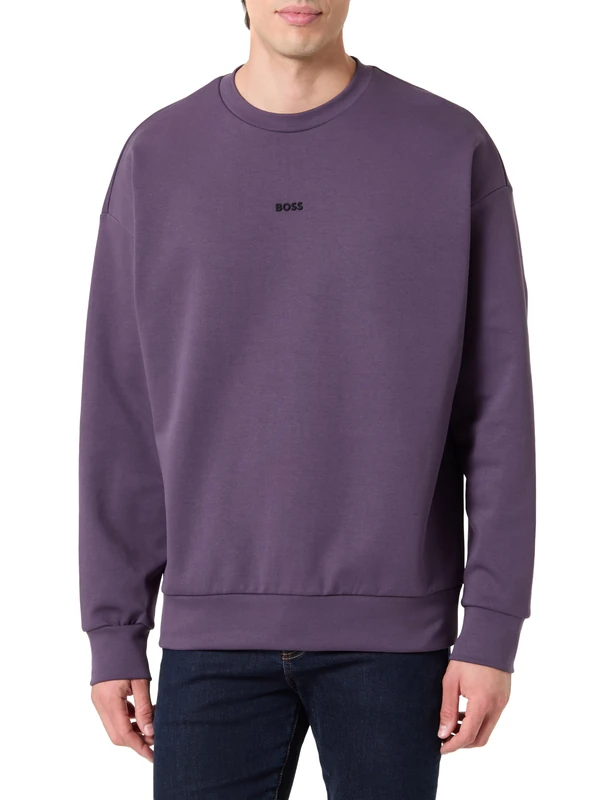 BOSS Men's Stenson Sweatshirt, Medium Purple, S