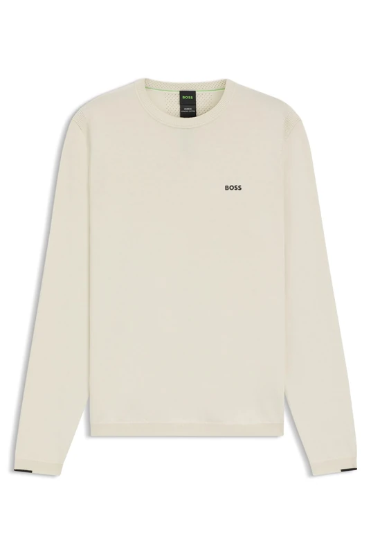 BOSS K_Ever-x Cn Men's Knitted Sweater, Open Green, XS