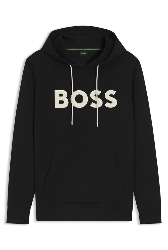 BOSS Mens Zone Hoodie Long Sleeve Cotton Black XL