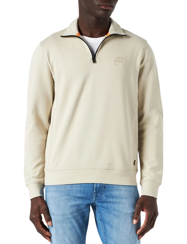 BOSS Men's Zetrust Sweatshirt, Light Beige, 3XL